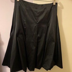 Lovely Black Satin Above-the-Knee KAREN KANE Flare and Flounce Skirt, Size 12